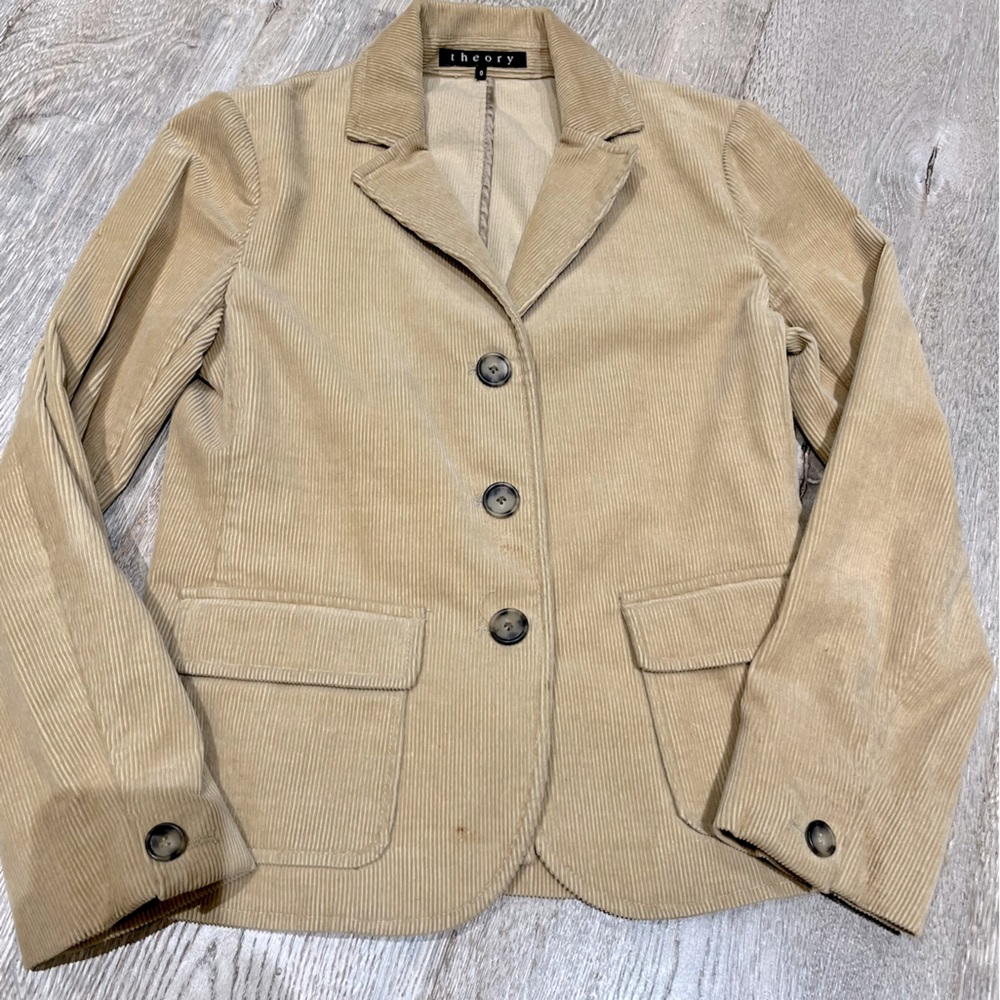Theory camel corduroy schoolboy blazer size 0 petite